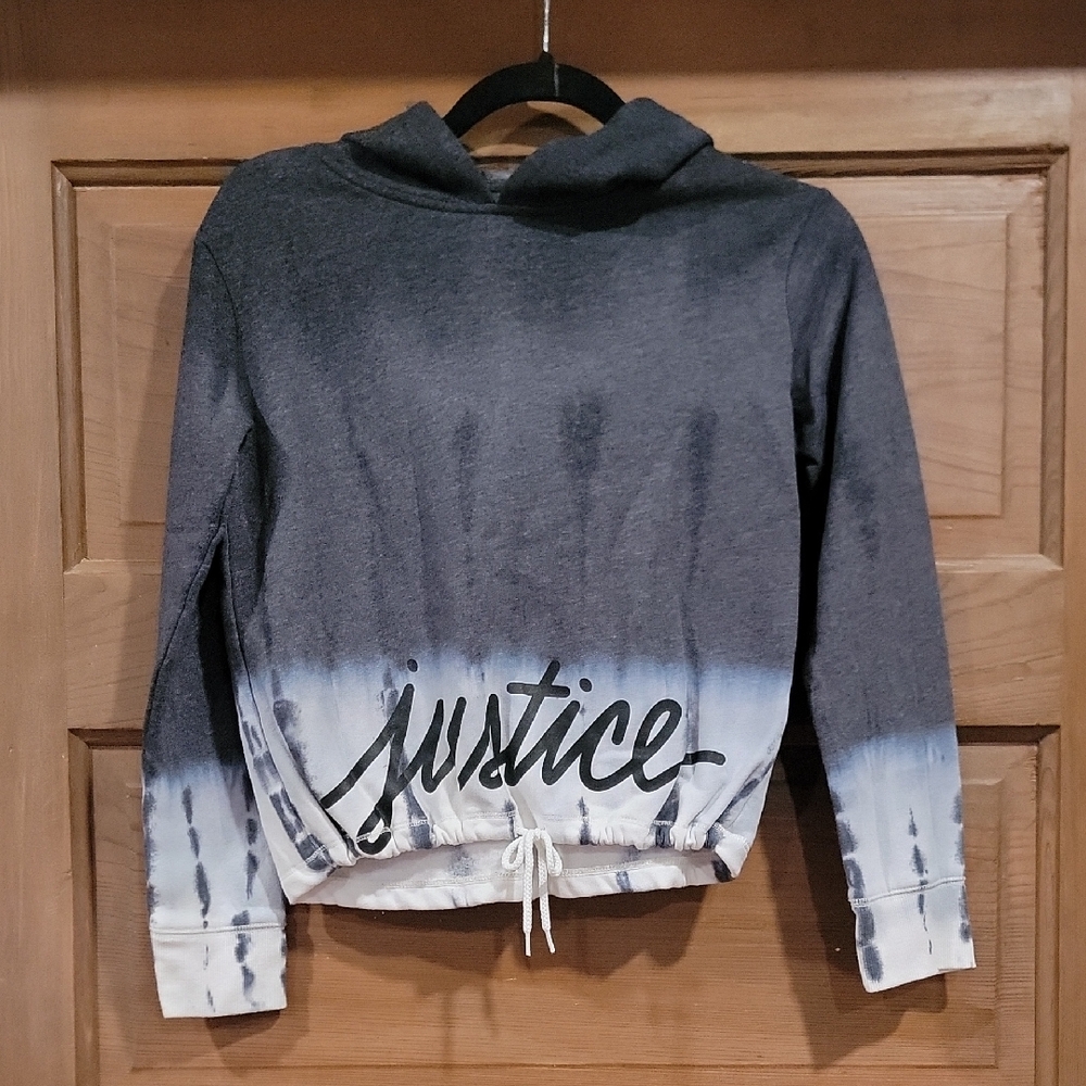 Justice Gray and White Ombre Hoodie